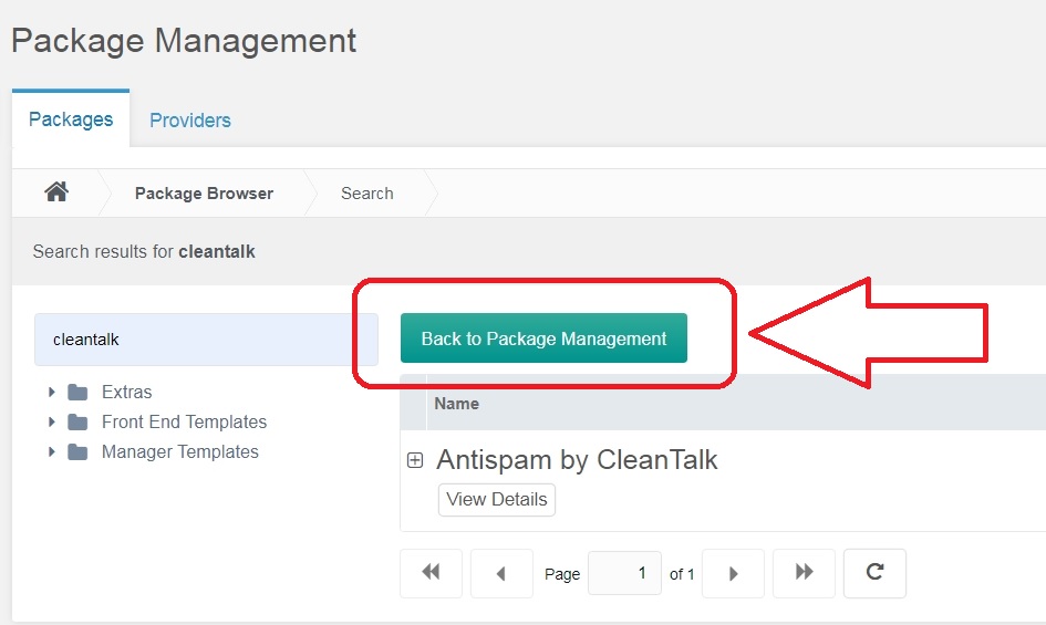 ModX packages search